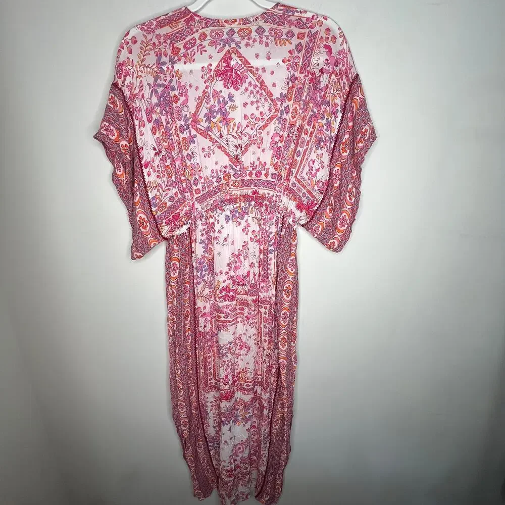 Poupette St. Barth Amaya Long Cover Up Midi Kaftan Dress Size S/M